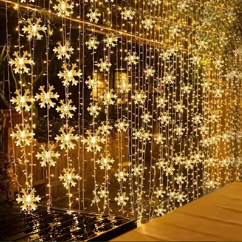 Led Fairy String Lights - 3m LED Snowflake Curtain Lights, Romantic