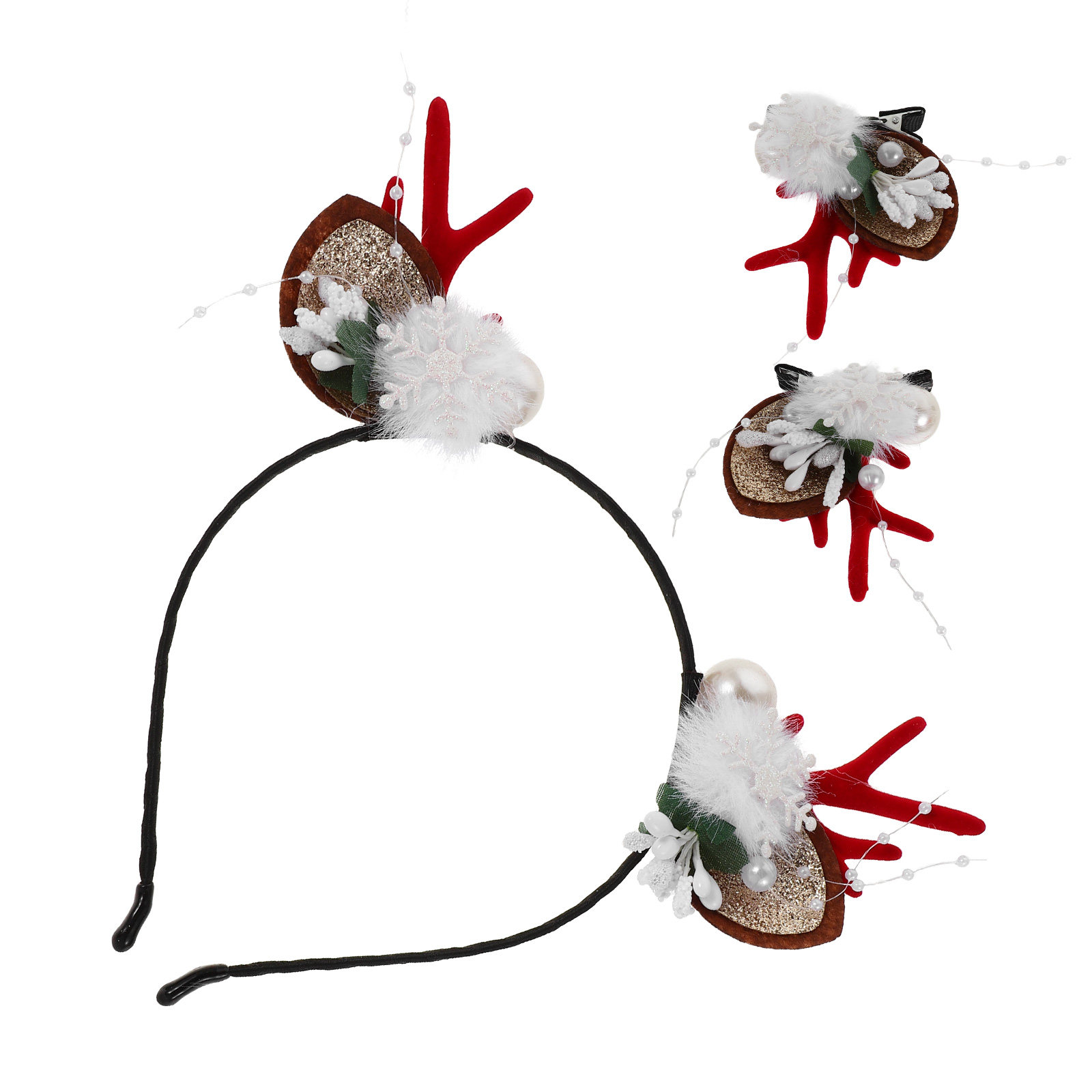 Reindeer Antlers Headband - 4Pcs Christmas Reindeer Antlers Headband Animal