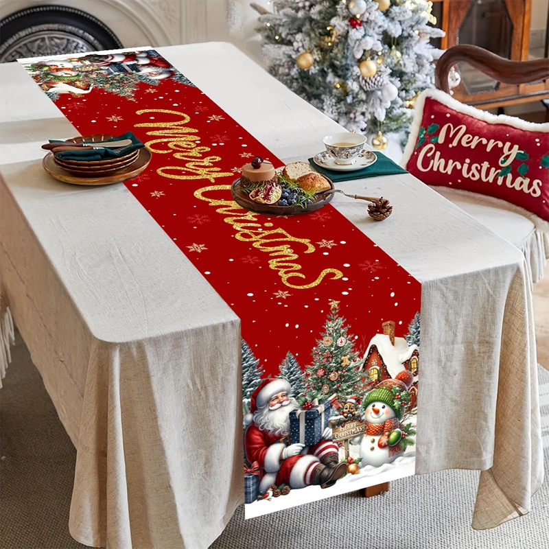 Christmas Santa Snowman Table  - Christmas Table Runner review and price