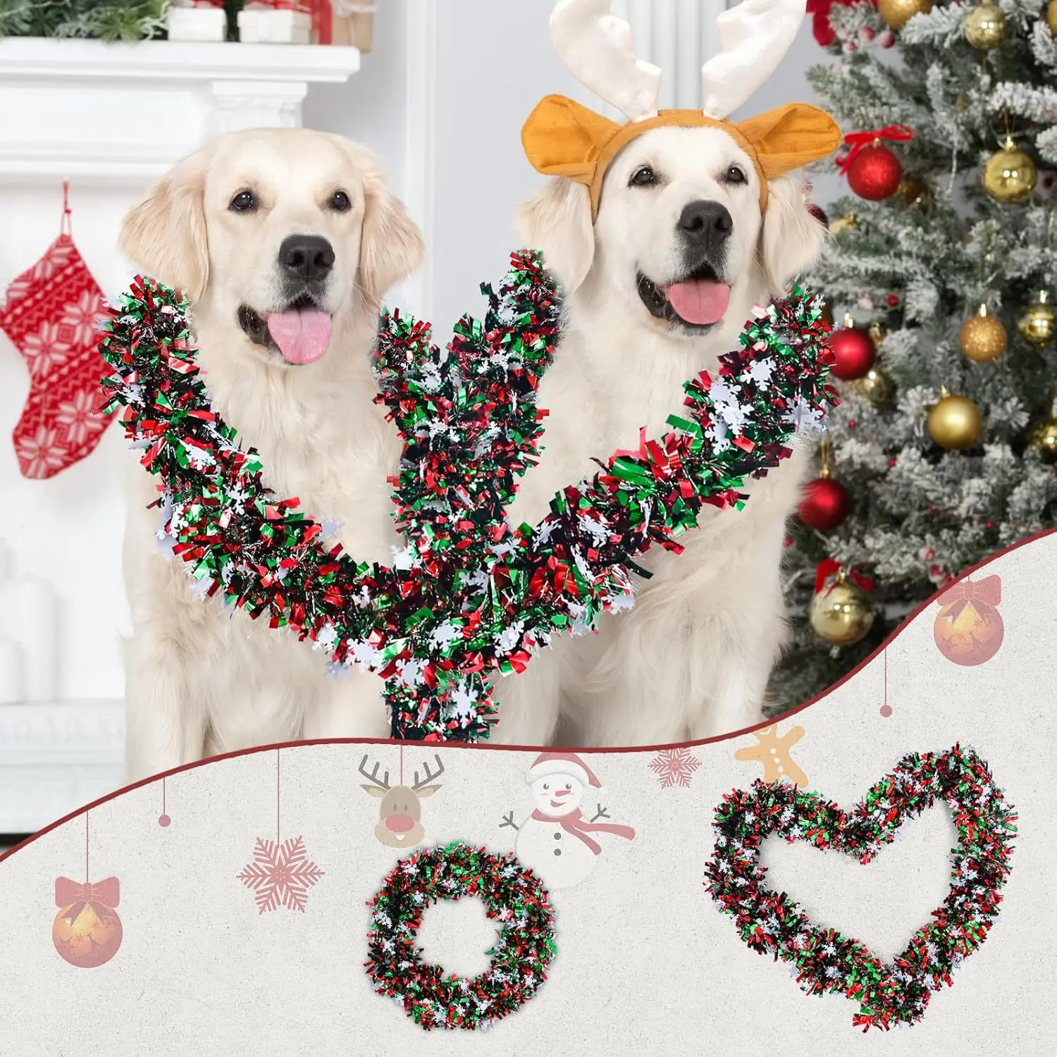 2M Christmas Snowflake Tinsel  - Tinsel Garland Decoration review and price