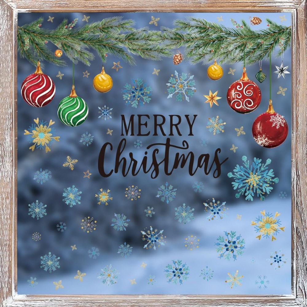 221 PCS Christmas Window Cling - Snowflake Window Decal review and price