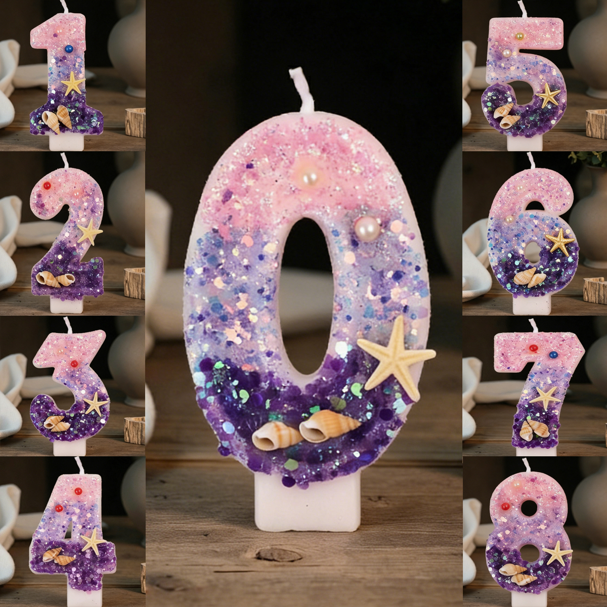 Three Color Gradient Mermaid 0 - Holiday Candle Set review and price