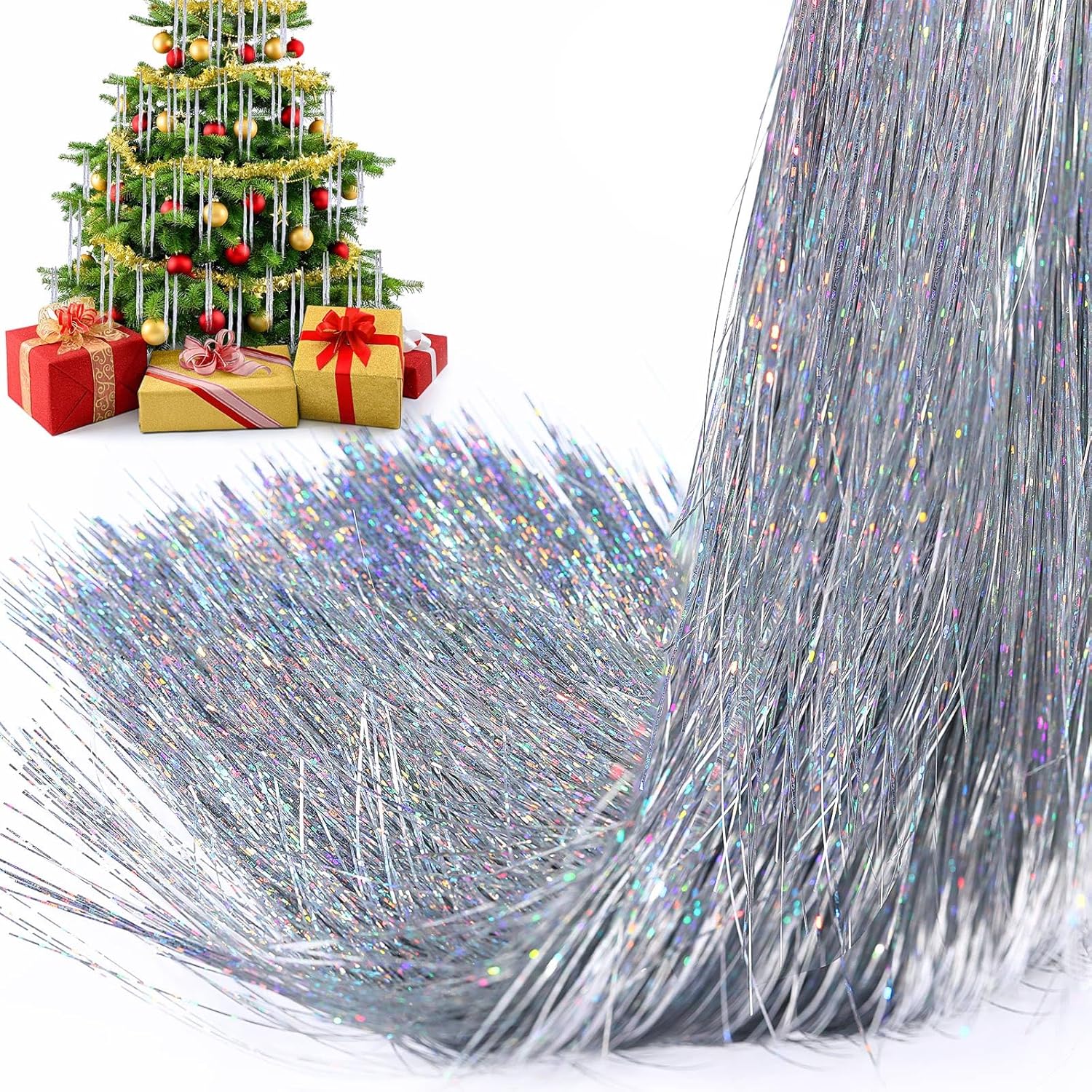 3000 Strands Icicles Iridescen - Tinsel Garland Decoration review and price