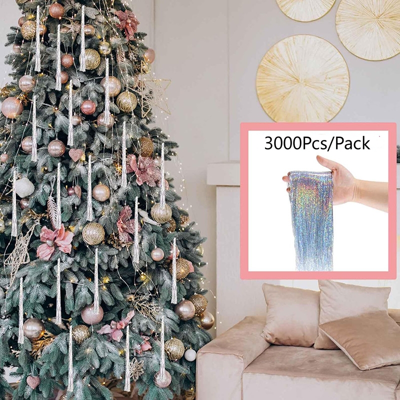 3000 Strands Icicles Iridescen - Tinsel Garland Decoration review and price