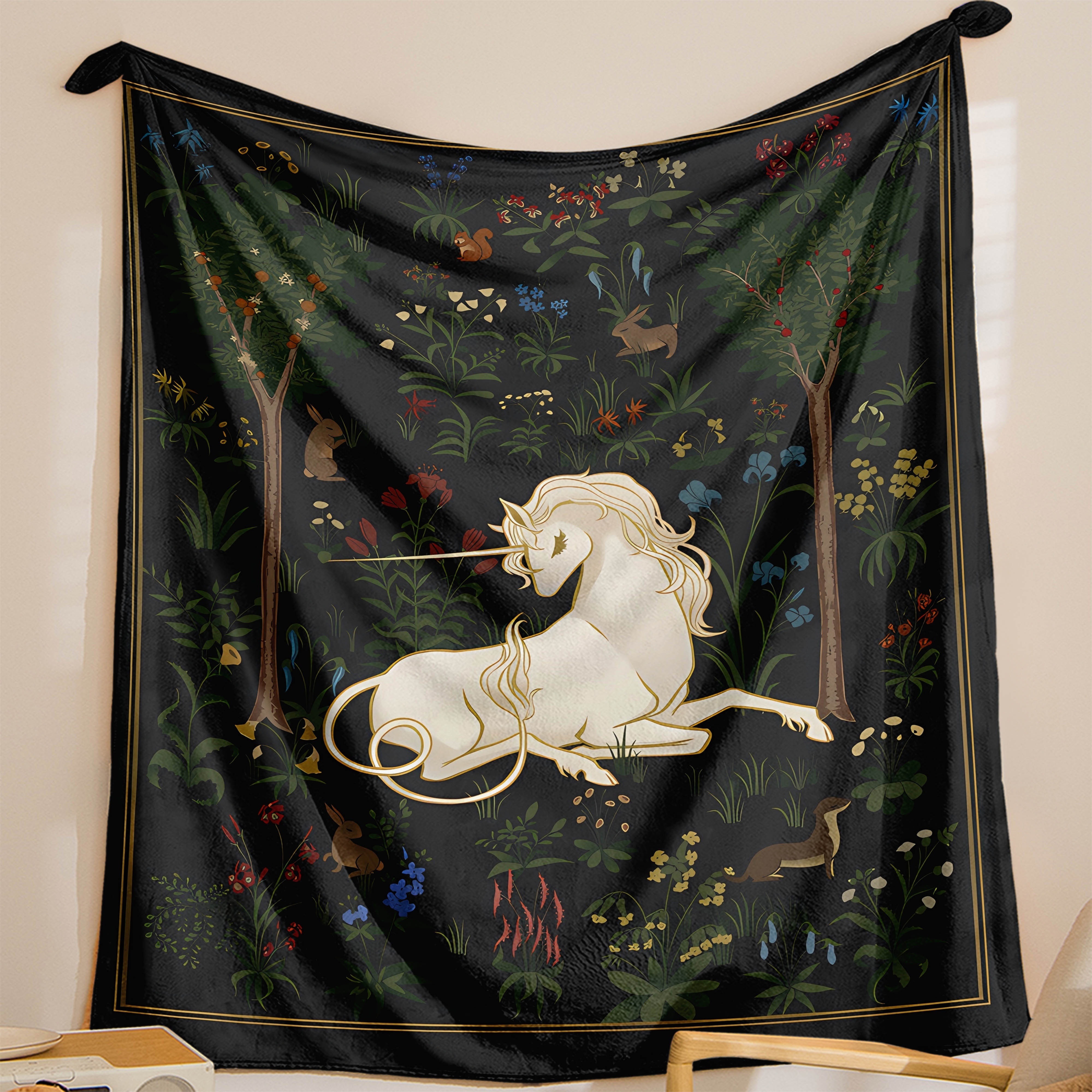 1pc Magical Unicorn Forest Thr - Christmas Throw Blanket review and price