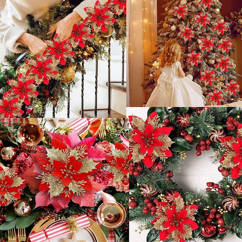 5PCS Christmas Flowers Christm - Christmas Tree Artificial review and price