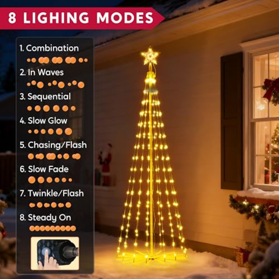 LED Christmas Cone Tree Lights - Star Tree Topper review and price