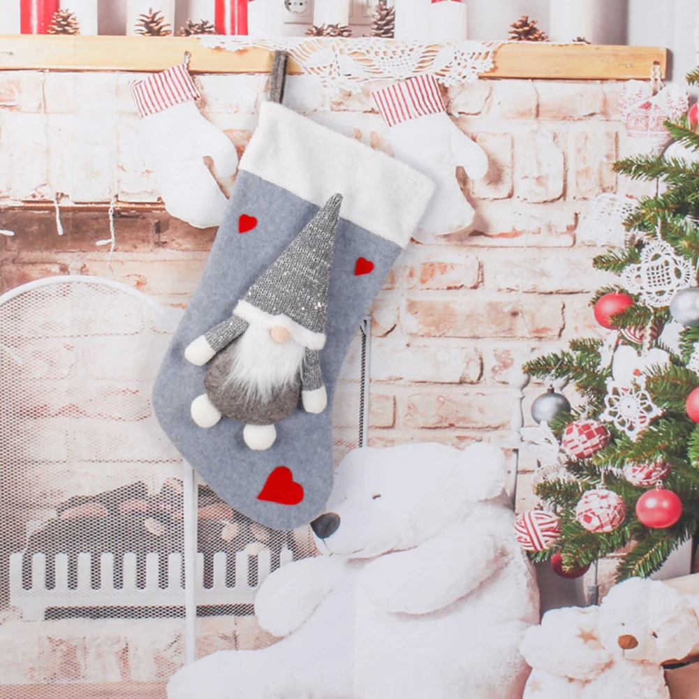 Christmas Plush Santa Claus Fa - Christmas Stocking Hanging review and price