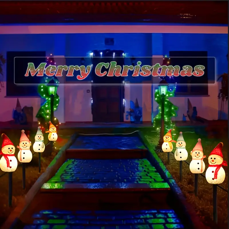 A set of four-piece solar snow - Christmas Lights Outdoor review and price