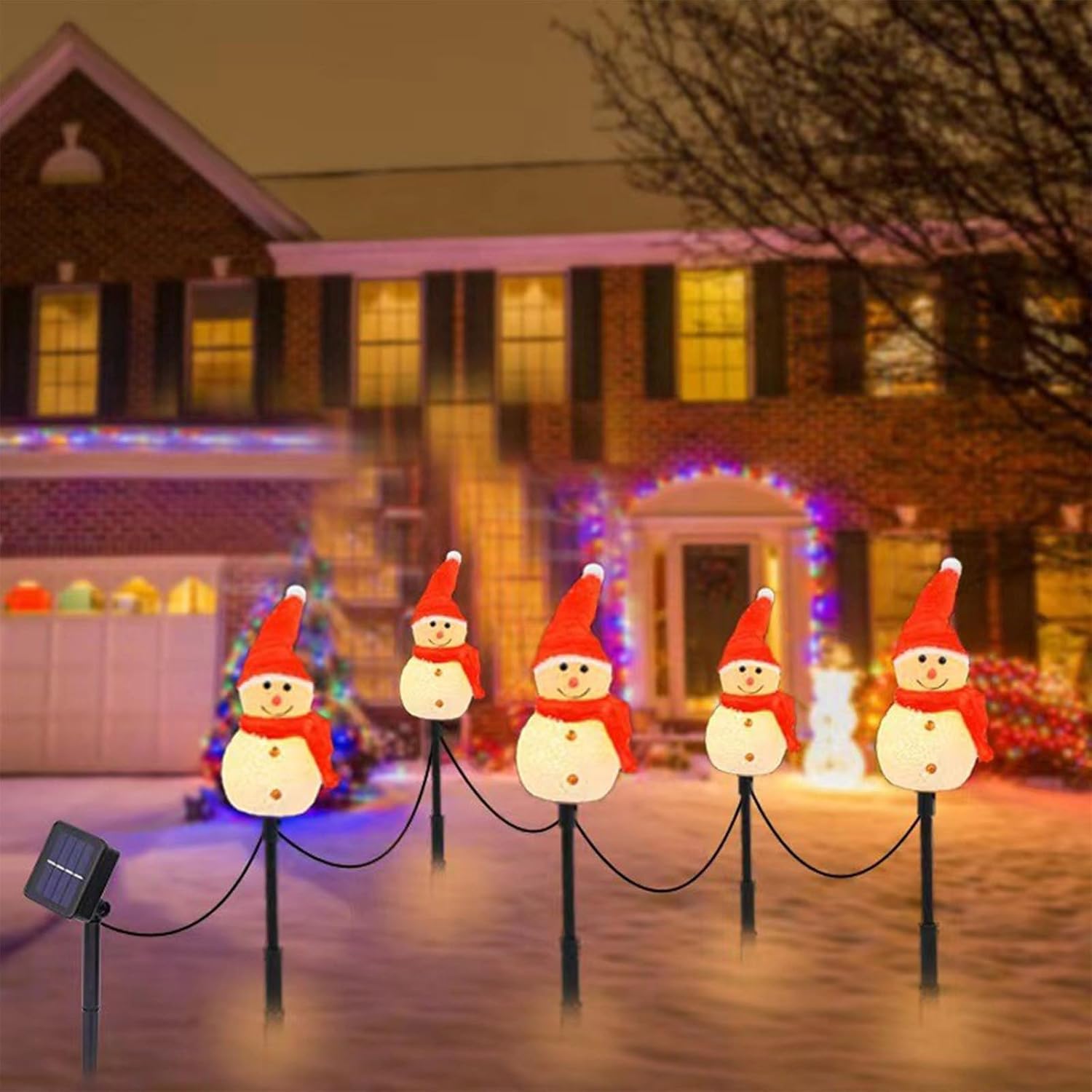 A set of four-piece solar snow - Christmas Lights Outdoor review and price