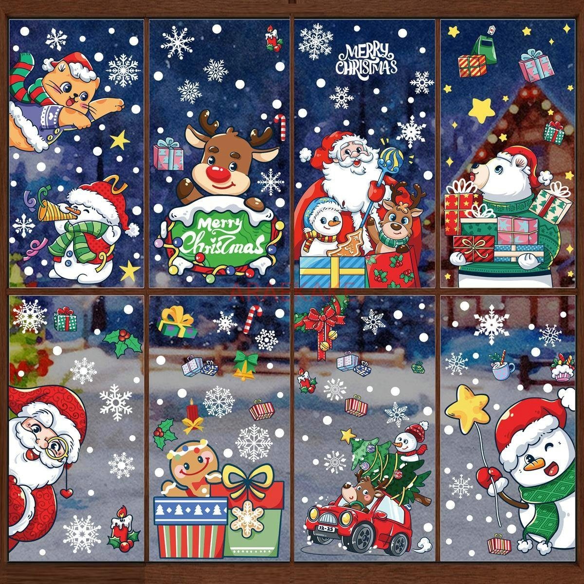 1set Snowman Static Window Sti - Snowflake Window Decal review and price