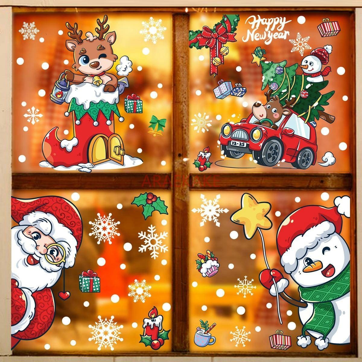1set Snowman Static Window Sti - Snowflake Window Decal review and price
