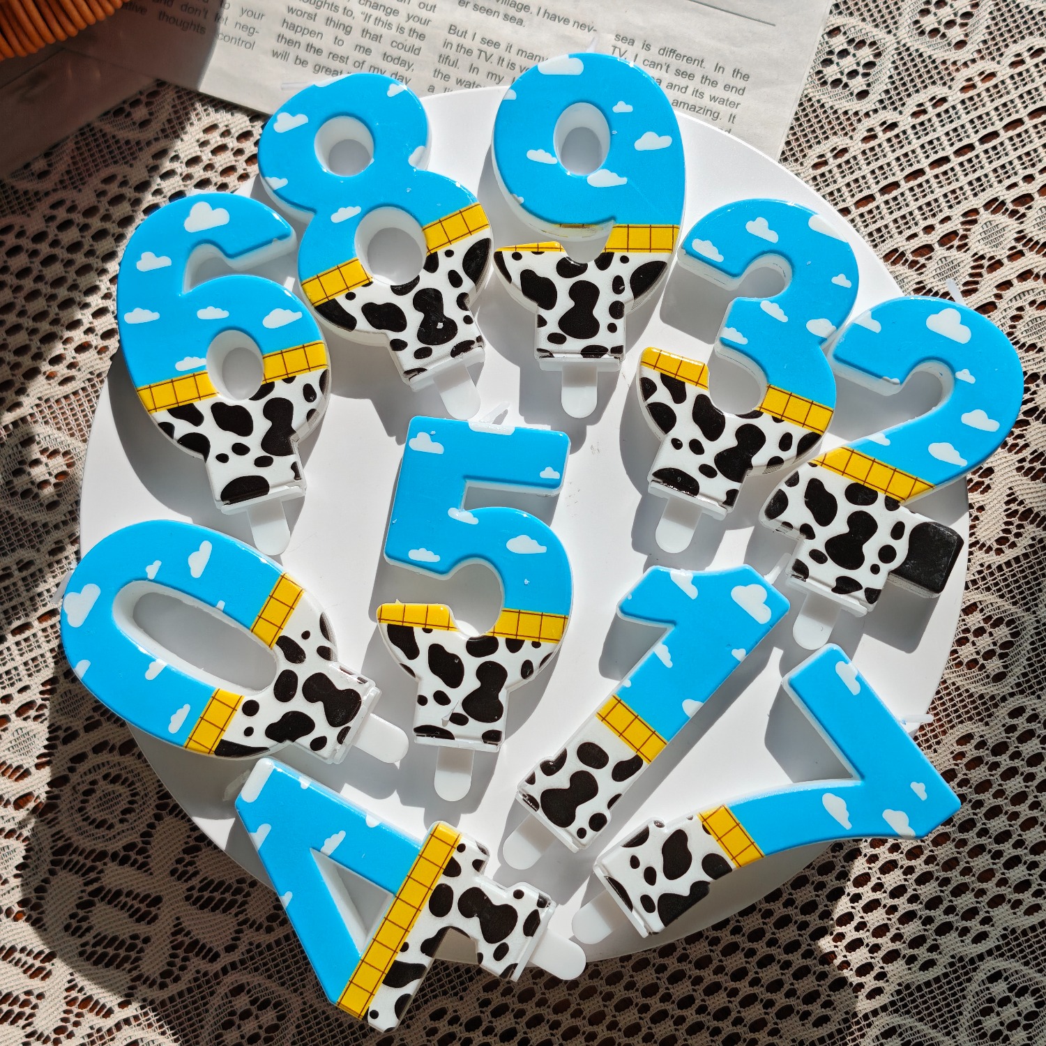 1PC,Number 1-9Blue Sky and Whi - Holiday Candle Set review and price