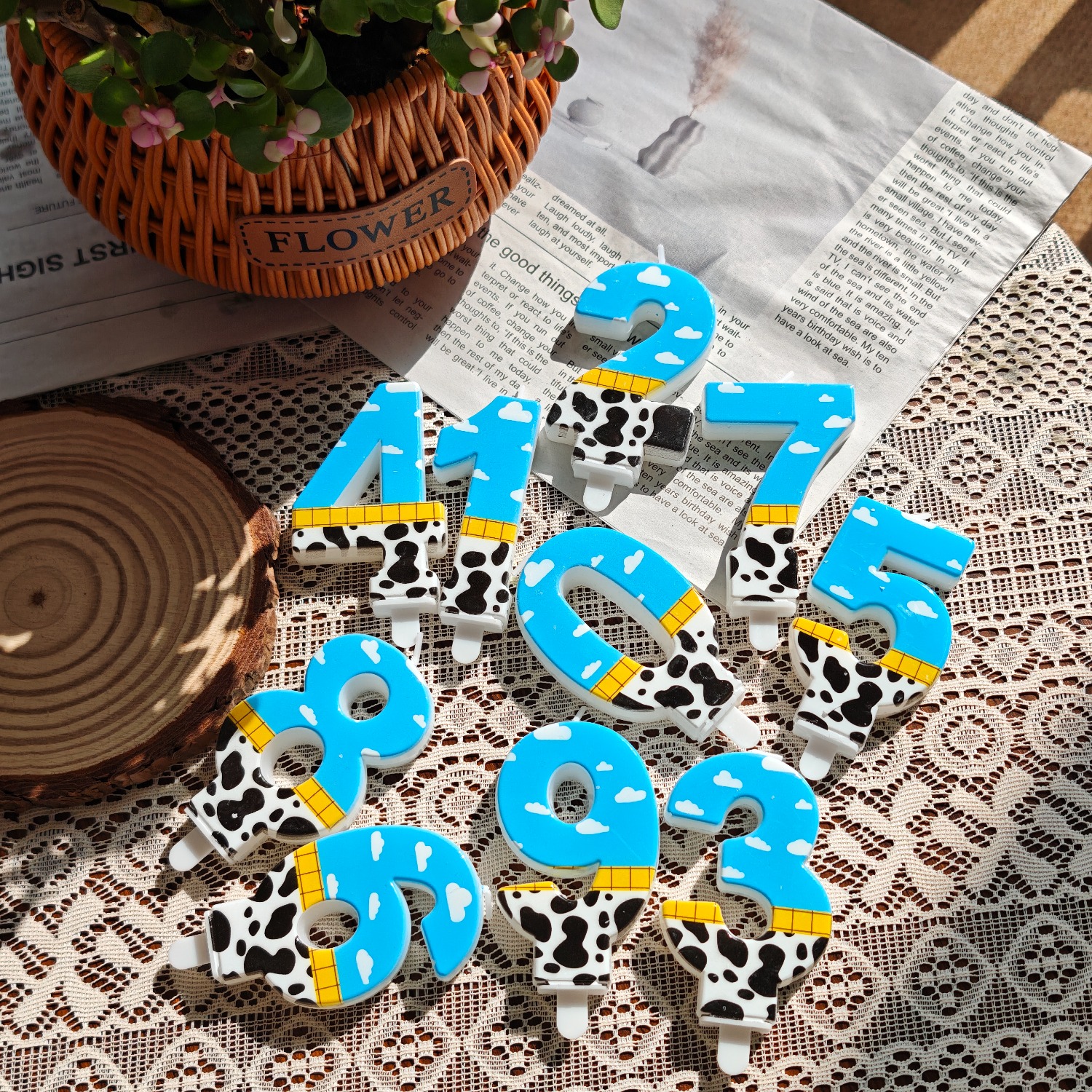 1PC,Number 1-9Blue Sky and Whi - Holiday Candle Set review and price