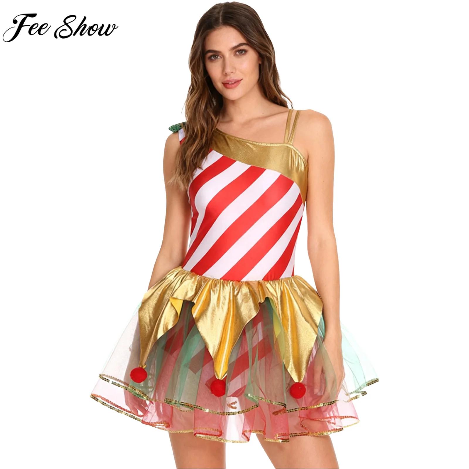 Women Christmas Candy Cane Dre - Elf Costume Christmas review and price