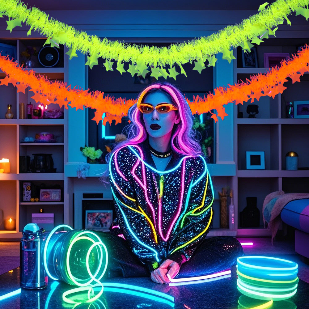 Birthday Theme Fluorescent Mac - Tinsel Garland Decoration review and price