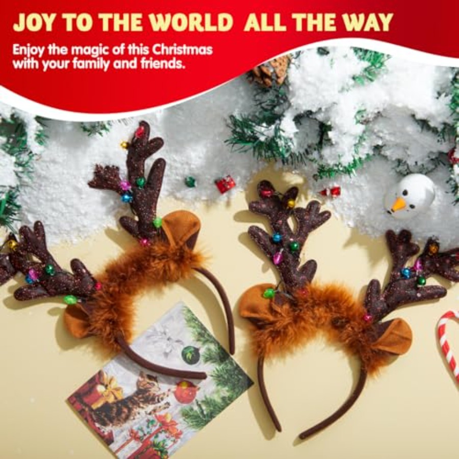 JOYIN Christmas 4PCS Reindeer  - Reindeer Antlers Headband review and price