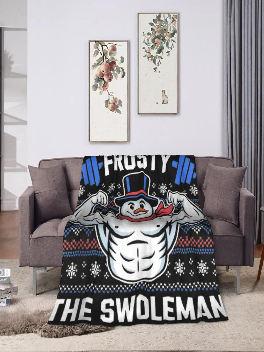 Frosty The Swoleman Funny Ugly - Christmas Throw Blanket review and price